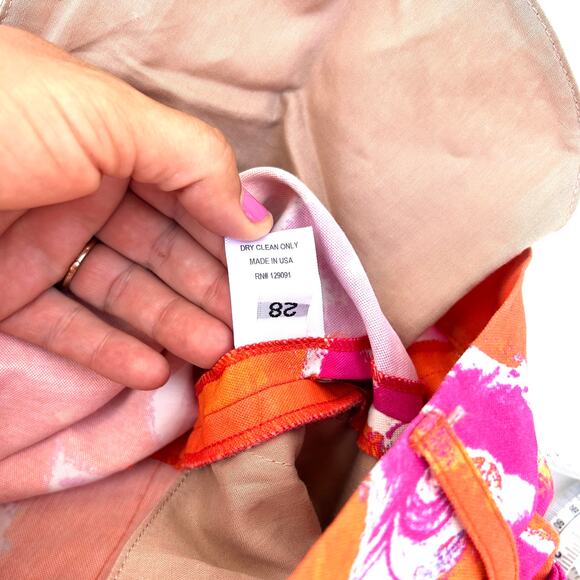 Prabal Gurung Floral Cargo Pants Orange Pink Drop Crotch 28 Streetwear - Picture 14 of 14